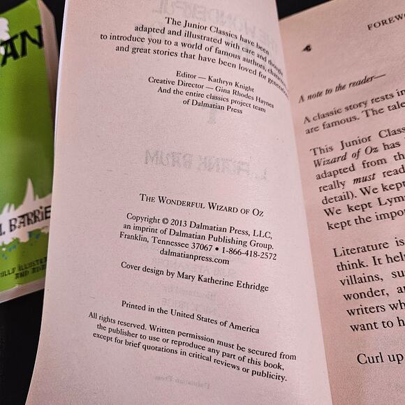 Dalmation Press Books Lot of 3 Pollyanna Peter Pan and Wizard of Oz Classics - Picture 11 of 11